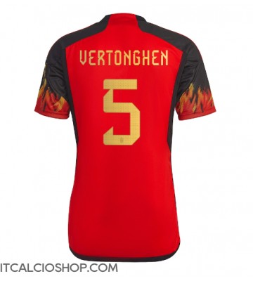 Belgio Jan Vertonghen #5 Prima Maglia Mondiali 2022 Manica Corta